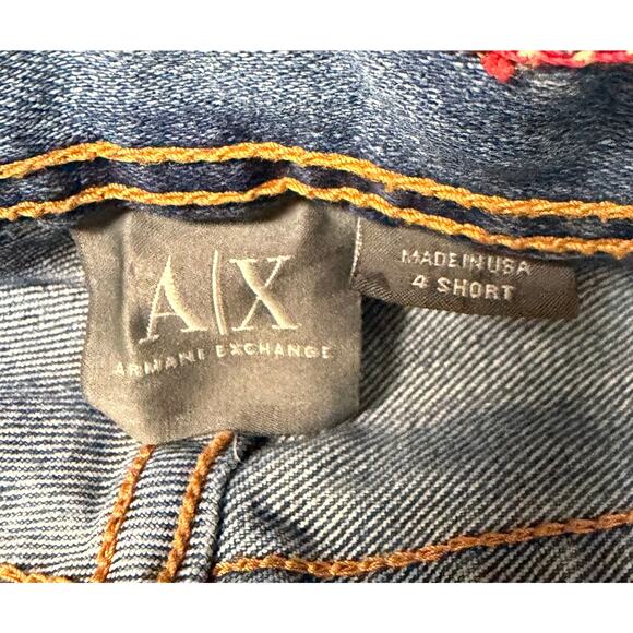Armani Exchange A|X Indigo Whisker Jeans Womens 4 Short Stretch Bootcut Denim - Picture 9 of 11